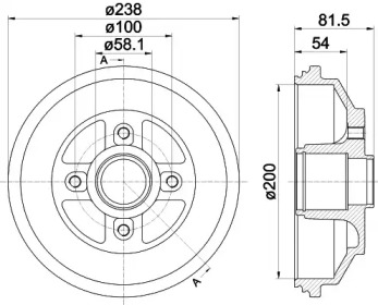 HELLA PAGID 8dt355302931 -  Тормозной барабан